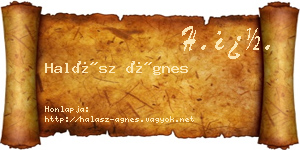 Halász Ágnes névjegykártya