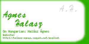 agnes halasz business card