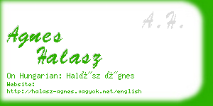 agnes halasz business card